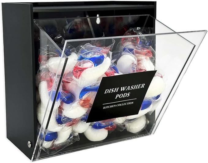 Laundry Pods Container, Acrylic Wall Mounted Organizer by Gnjoyxuan