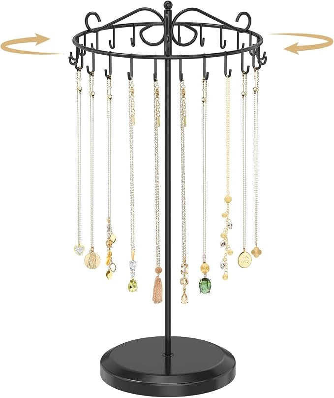 MODOWEY Rotating Necklace Holder Organizer Display Stand by MODOWEY