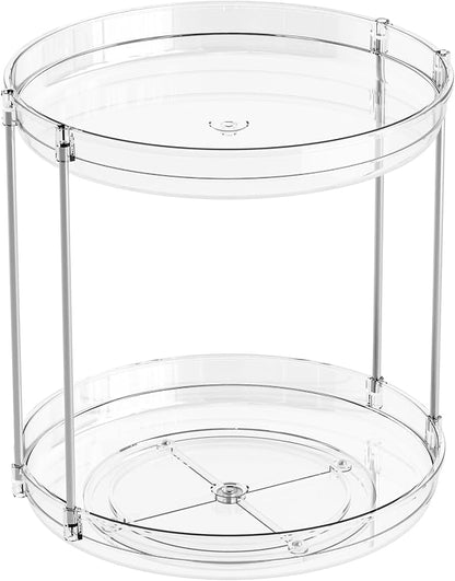 Yieach Clear 360 Rotating Bathroom Counter Organizer, 2 Tier Spinning Perfume - Image 9