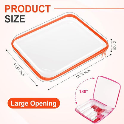 Hoolerry 4 Pcs Hard Clear Zipper Case Makeup Bags Plastic Pencil Pouch - Image 2