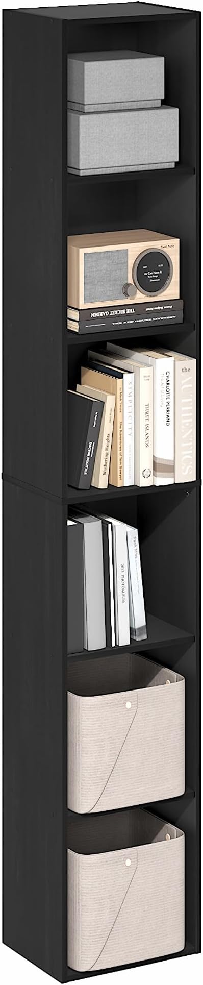 Furinno PASIR Book Shelf, 6-Tier Bookcase, Tall Standing Bookshelf, Open - Image 4