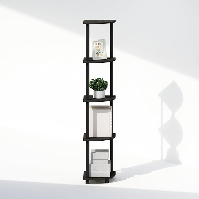 Furinno Turn-N-Tube Storage Shelves, 5-Tier Book Shelf, Corner Shelf - Image 6