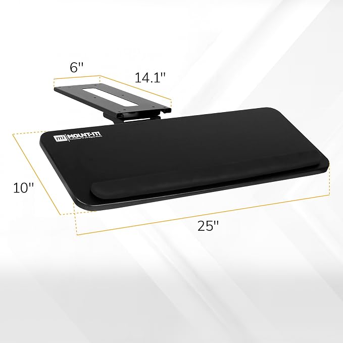 Mount-It! Under Desk Keyboard Tray, Slide-Out Keyboard Drawer - Image 2