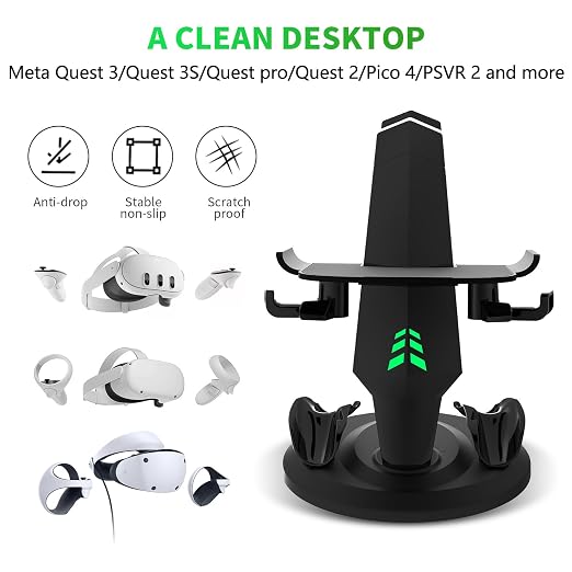 G-STORY Charging Dock for Quest 3/Quest 3S/Quest 2 VR Headset and Controllers - Image 2