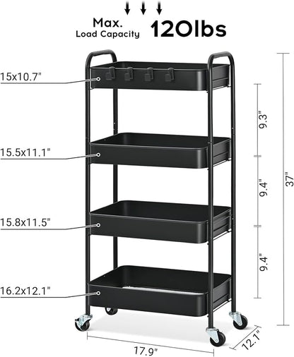 TOOLF 4-Tier Rolling Cart - Image 2