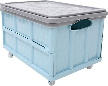 Collapsible Storage Bins with Lids, Folding Plastic Stackable Utility Crates 30L - Image 6