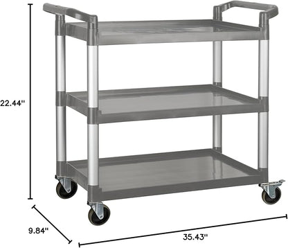 Winco Heavy-Duty Utility Cart, 3 Shelf, 400 Lb Capacity - Image 2