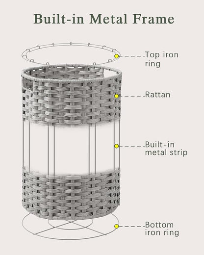 Laundry Basket Round Rattan Laundry Hamper 29.1 Gal Handwoven Large Wicker - Image 9
