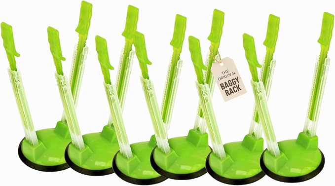 Baggy Rack - Sandwich Bag Racks, Clip Food Storage Bags Onto Holder, Best Opener by Jokari