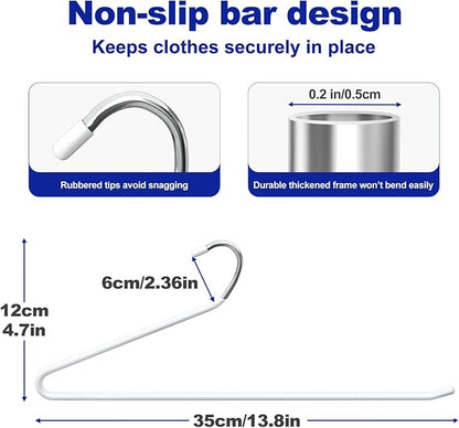 30 Pack Open Ended Metal Pant Hangers, Space Saving Non Slip Clothes Hangers - Image 3