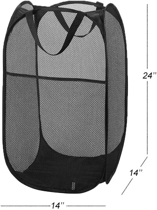 Larpur Popup Mesh Laundry Basket, Collapsible and Portable Clothes Washing - Image 2