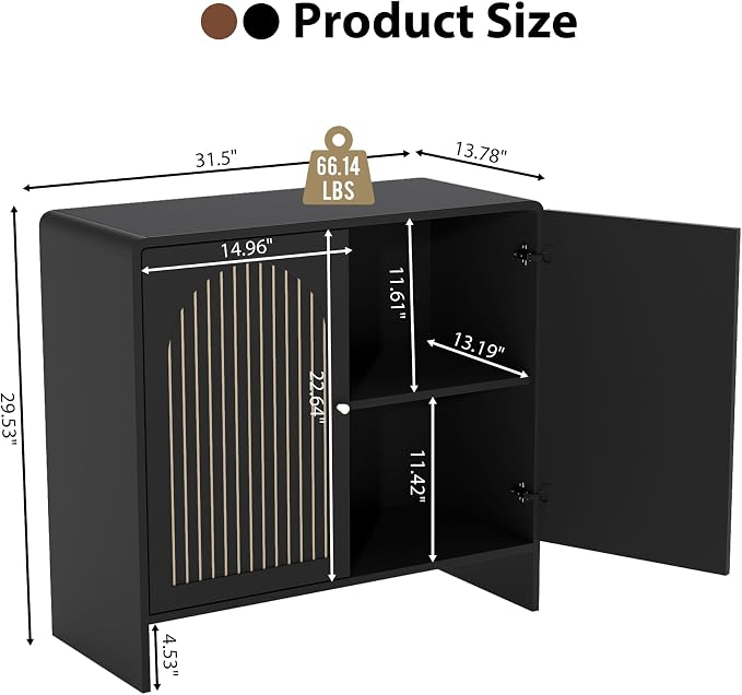 Black Sideboard Buffet Cabinet - Image 2