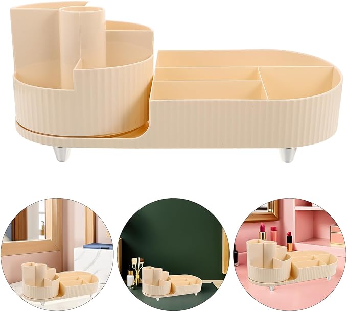 Baluue Rotating Makeup Organizer Carousel 2pcs Set, Desktop Cosmetic Storage Box - Image 6