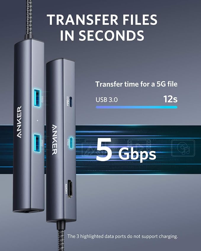 Anker 6-in-1 USB C Hub with Ethernet, USB C to 4K HDMI Multiport Adapter - Image 6