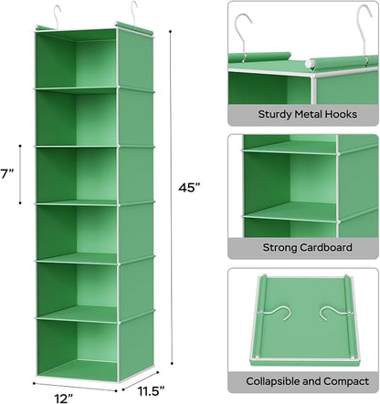 MAX Houser 6-Shelf Hanging Closet Organizer, Hanging Storage Shelves - Image 3
