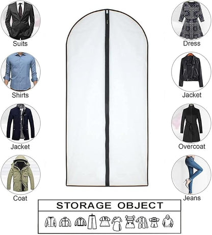 Garment Bags for Hanging Clothes Black Side Breathable Garment Bag Clothes - Image 3