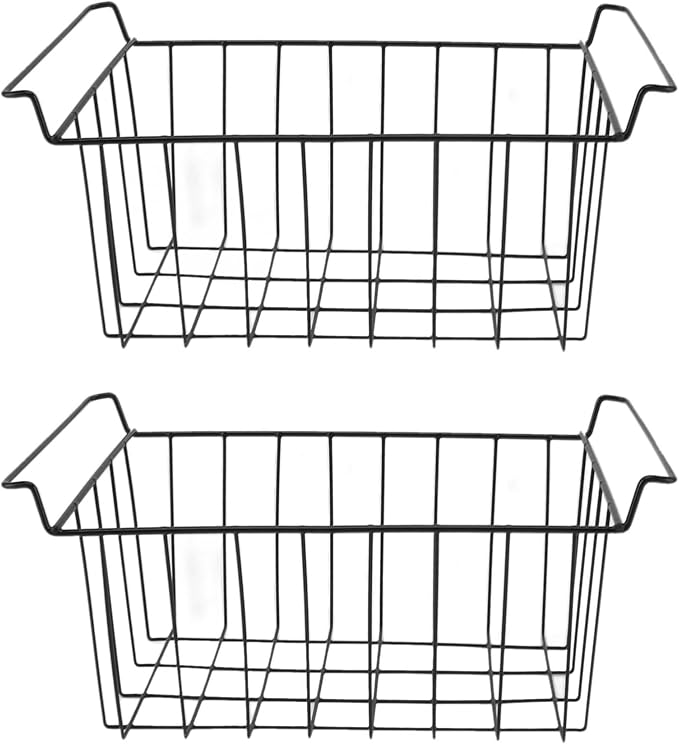 2PCS Freezer Organizer Bins, Steel Wire Freezer Basket by Unknown
