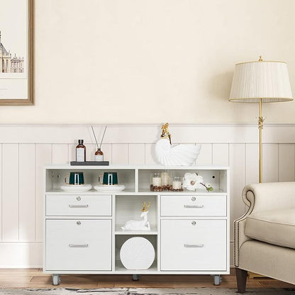 VINGLI Wood Mobile File Cabinet - Image 2