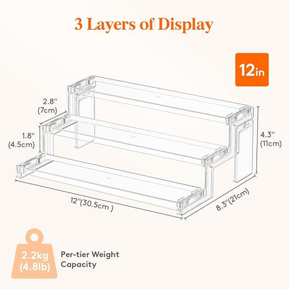 Lifewit 12 Inch Perfume Stand Organizer, 3 Tier Plastic Display Riser - Image 3