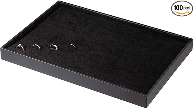 Black Velvet Stackable 100 Slot Ring Inserts Jewelry Tray Showcase Display by Pimuza