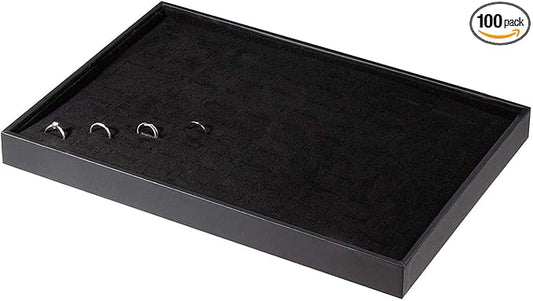 Black Velvet Stackable 100 Slot Ring Inserts Jewelry Tray Showcase Display by Pimuza