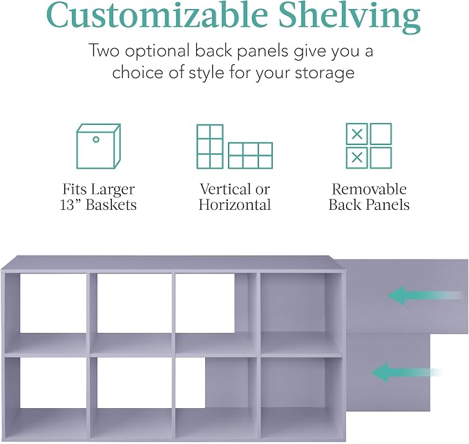 Best Choice Products Kids Bookcase 8-Cube Storage Organizer, 13.5in Shelf - Image 3