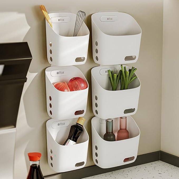 2 Pcs Plastic Hanging Basket Kitchen Storage organizer, Basket - Image 6