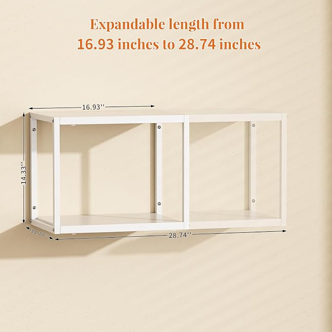 ThreeHio 2 Pack Expandable Garage Shelves Wall Mount, Heavy Duty Garage Wall - Image 6
