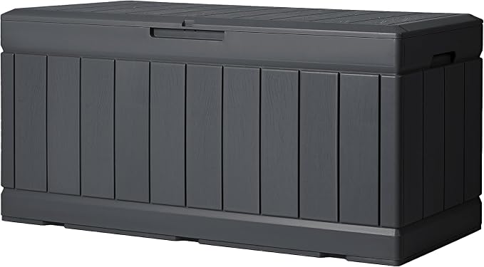 Greesum 82 Gallon Resin Deck Box All Weather Large Outdoor Storage by BuynowfromGreesum