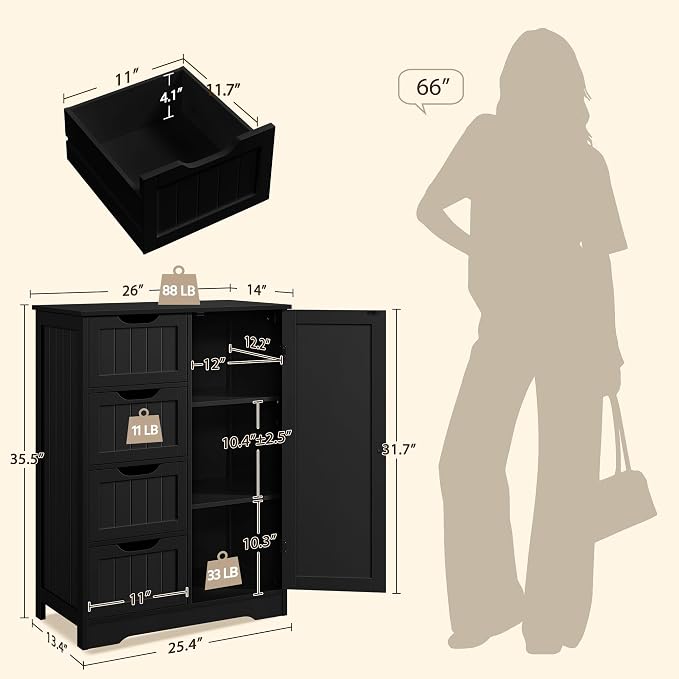 Yaheetech Bathroom Storage Cabinet - Image 3