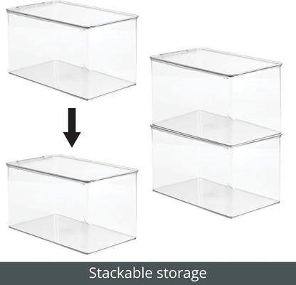 mDesign Plastic Stackable Toy Storage Bin Container Box, Hinge Lid - Image 5