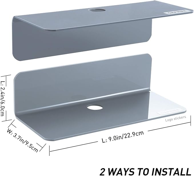OAPRIRE Grey Acrylic Floating Shelves Set of 2 - Image 3