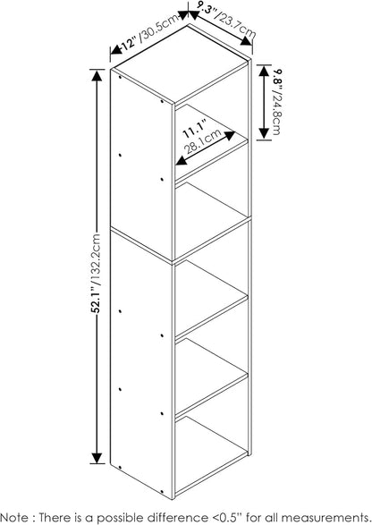Furinno PASIR Book Shelf, 5-Tier Modern Bookshelf, Open Shelves Bookcase 9 x 12 - Image 3