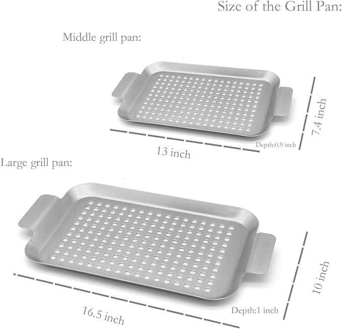 Grill Topper Non-Stick Stainless Steel BBQ Tray - Image 2
