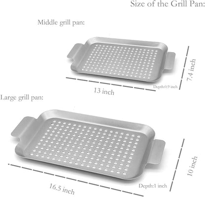 Grill Topper Non-Stick Stainless Steel BBQ Tray - Image 2