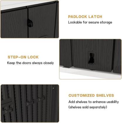 KINYING Outdoor Vertical Storage Shed, 57 Cu.ft Outdoor Storage Cabinet - Image 9