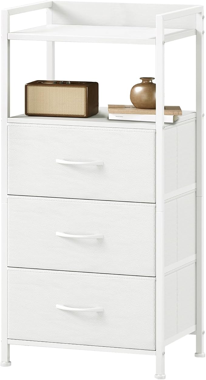 Somdot Nightstand with 3 Drawers, Fabric Dresser by Somdot