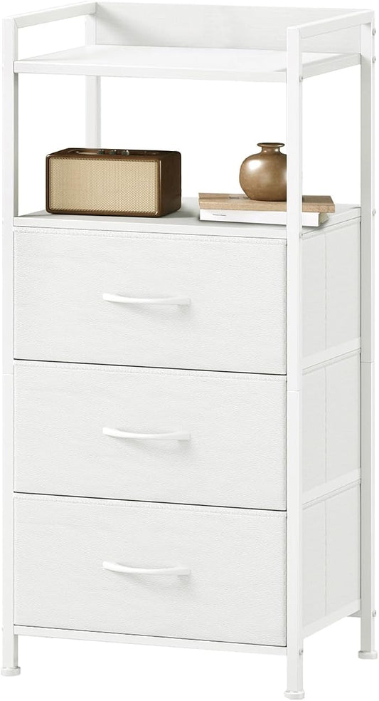 Somdot Nightstand with 3 Drawers, Fabric Dresser by Somdot