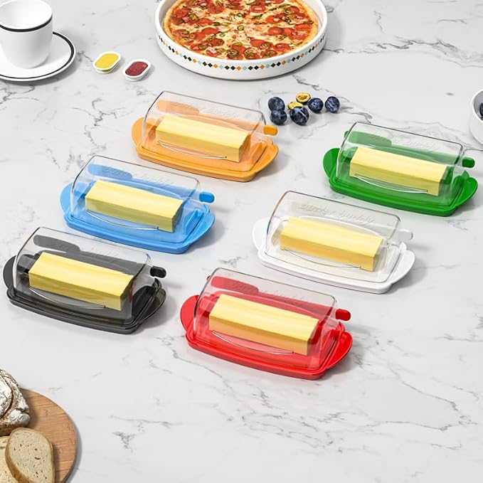 Butter Dishes with Lid for Countertop Refrigerator, Plastic Butter Dish Clear - Image 7