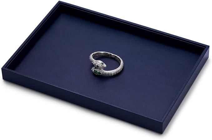 Oirlv Elegant Blue Jewelry Display Tray Stackable Jewelry Trays Jewelry Drawer - Image 4