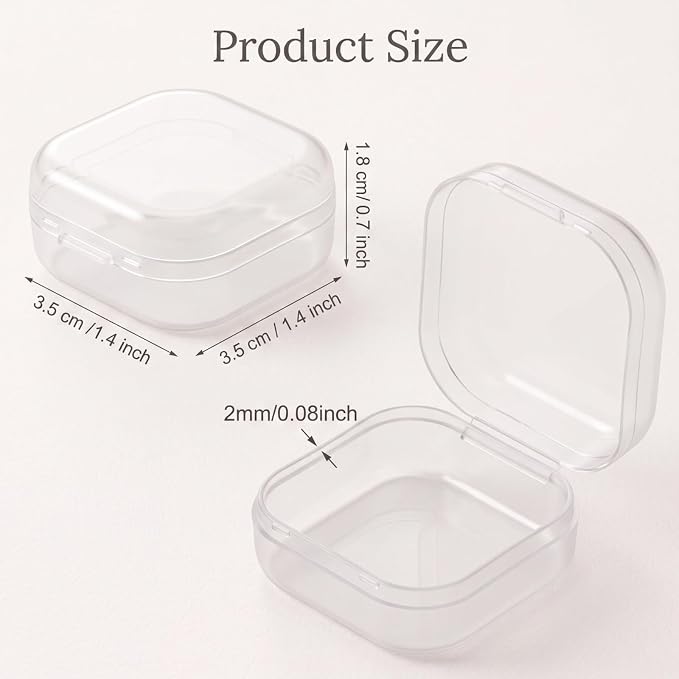 Jetec 120 Pieces Mini Plastic Clear Beads Storage Containers Box - Image 2