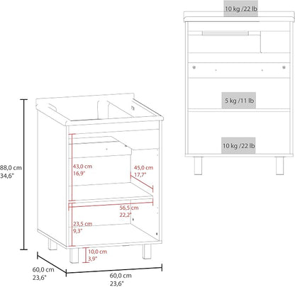 Utility Tub Cabinet, Bathroom Vanity, Frosted Glass Laundry Room Cabinet - Image 9