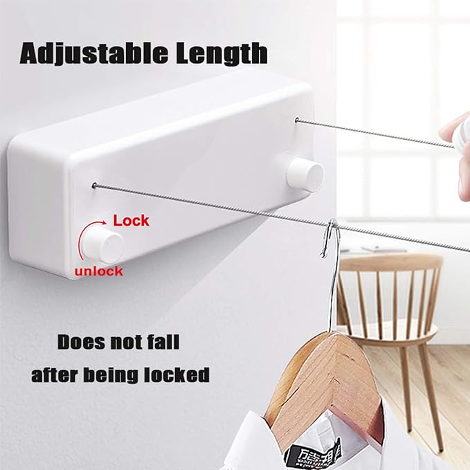 Bakala Retractable Clothesline, Portable Clothes Line Retracting Outdoors - Image 3