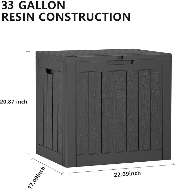 33 Gallon Outdoor Deck Box, Storage Lockable Waterproof Patio Furniture - Image 4