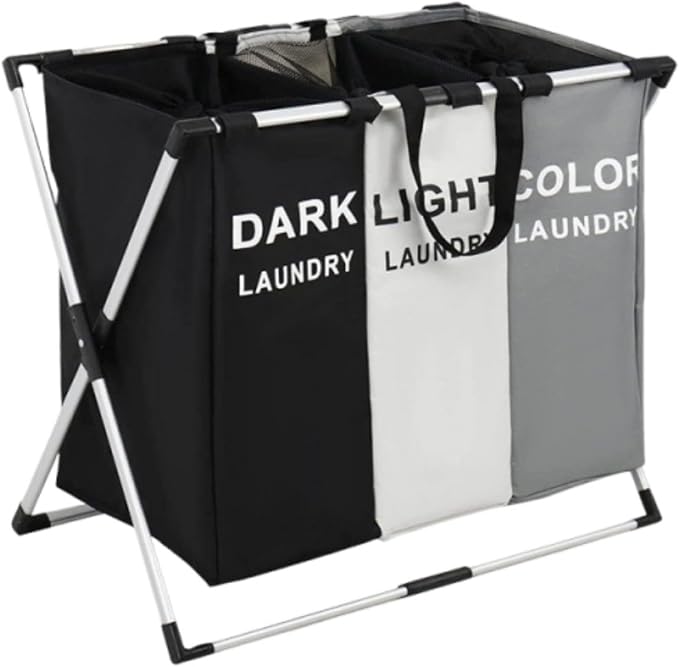 Laundry Basket Sorter, 3-Section Laundry Basket Organizer, Foldable by Unknown