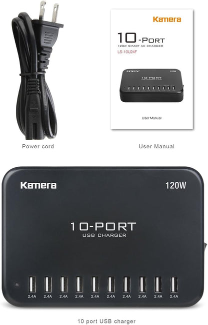 USB Charger 10-Port 120W, Ipad Pro/Air2/ Mini, Galaxy S9/S8/S6 Edge - Image 2