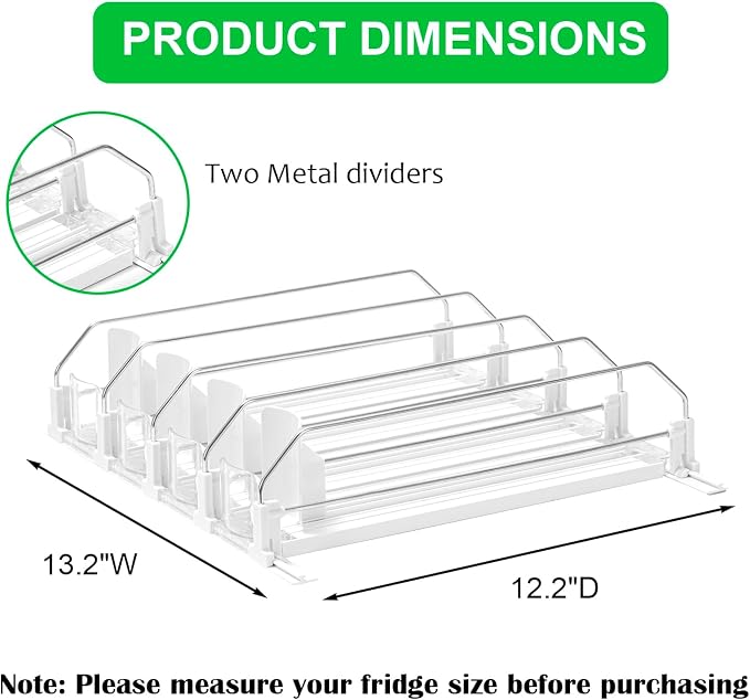 Rula Drink Organizer for Fridge, Self-Pushing Soda Can Dispenser for Mini - Image 2