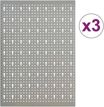 Steel Peg Board Set Wall-Mounted 3 Panels 15.7"x22.8" - Image 3