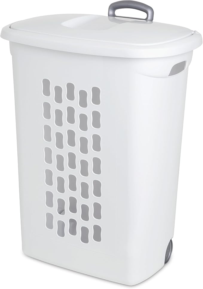 Sterilite 3-Pack Ultra Wheeled Hamper, Laundry Basket w/ Flip-Top Lid & - Image 3