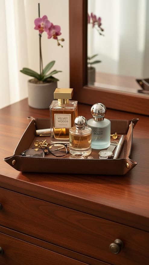 VLANDO Valet Tray Organizer, PU Leather Catchall Tray - Image 6